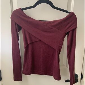 Abercrombie&Fitch maroon off the shoulder sweater